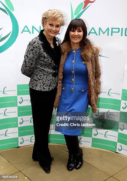 Angela Rippon and Arlene Philips pose for a photograph to launch the 'Dance Champions Dance Summit' at Haberdasher's Hall on February 23, 2010 in...