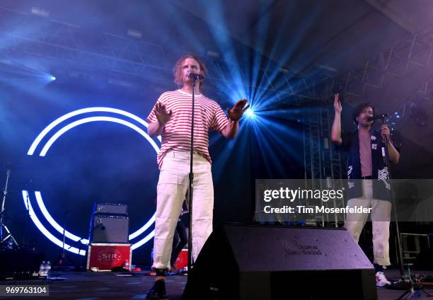 James Sunderland and Brett Hite of Frenship perform during the 2018 Bonnaroo Music & Arts Festival on June 7, 2018 in Manchester, Tennessee.