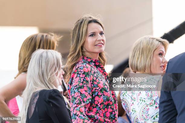 Today Show Co-Host Savannah Guthrie attends the Kelly Clarkson performance on NBC's "Today" at Rockefeller Plaza on June 8, 2018 in New York City.