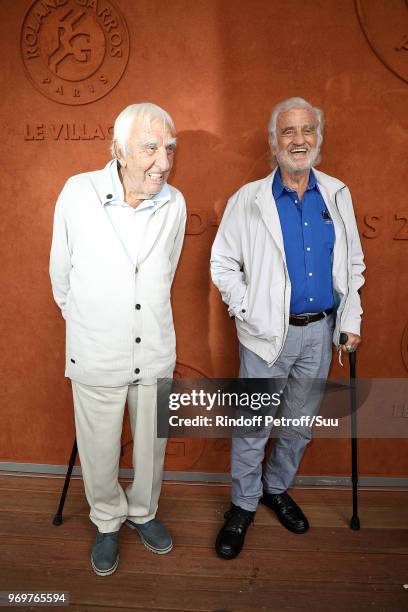 Actors Jean-Paul Belmondo and Charles Gerard attend the 2018 French Open - Day Thirteen at Roland Garros on June 8, 2018 in Paris, France.
