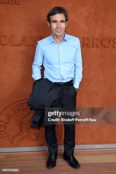 Journalist David Pujadas attends the 2018 French Open - Day Thirteen at Roland Garros on June 8, 2018 in Paris, France.
