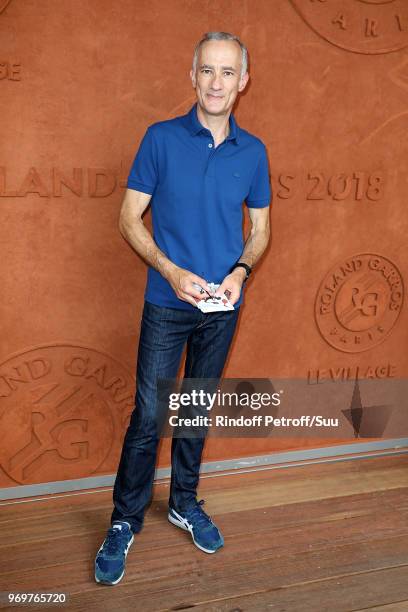 Journalist Gilles Bouleau attend the 2018 French Open - Day Thirteen at Roland Garros on June 8, 2018 in Paris, France.