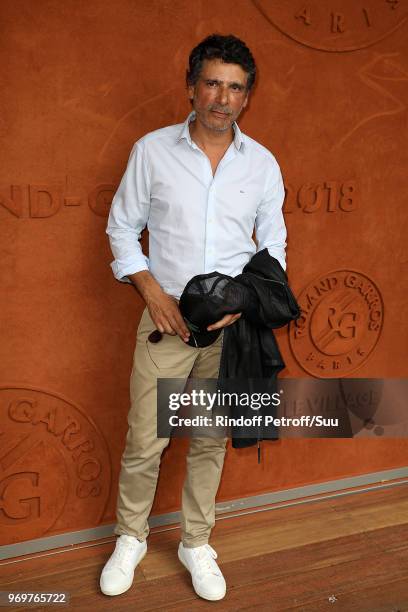 Actor Pascal Elbe attend the 2018 French Open - Day Thirteen at Roland Garros on June 8, 2018 in Paris, France.