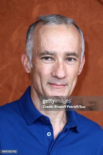 Journalist Gilles Bouleau attend the 2018 French Open - Day Thirteen at Roland Garros on June 8, 2018 in Paris, France.