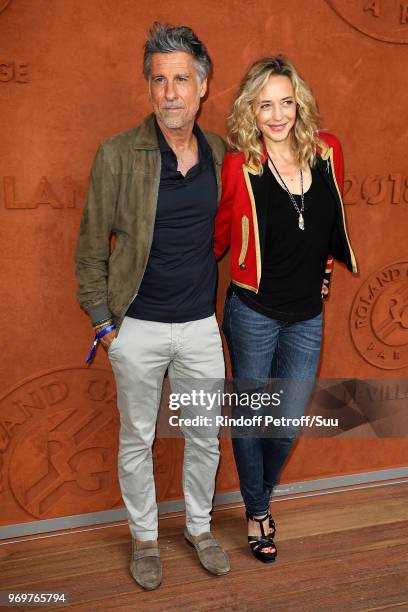 Actress Helene De Fougerolles and Marc Simoncini attend the 2018 French Open - Day Thirteen at Roland Garros on June 8, 2018 in Paris, France.