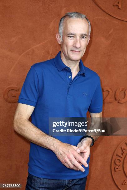 Journalist Gilles Bouleau attend the 2018 French Open - Day Thirteen at Roland Garros on June 8, 2018 in Paris, France.