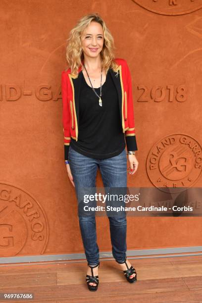 Actress Helene De Fougerolles attends the 2018 French Open - Day Thirteen at Roland Garros on June 8, 2018 in Paris, France.