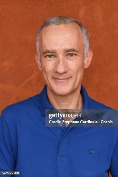 Journalist Gilles Bouleau attends the 2018 French Open - Day Thirteen at Roland Garros on June 8, 2018 in Paris, France.