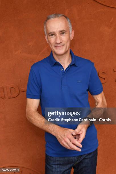 Journalist Gilles Bouleau attends the 2018 French Open - Day Thirteen at Roland Garros on June 8, 2018 in Paris, France.