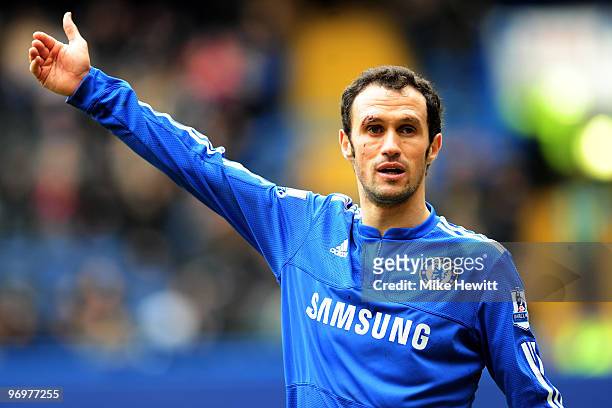 Ricardo Carvalho of Chelsea in action during the E.on sponsored FA Cup 5th Round match between Chelsea and Cardiff City at Stamford Bridge on...