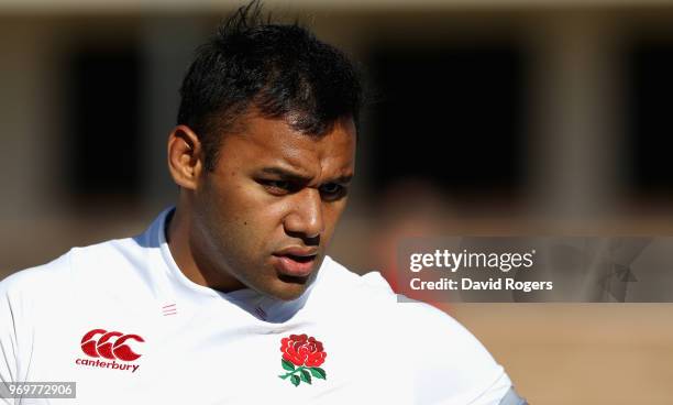 Billy Vunipola looks on during the England training session held at St. Stithians College on June 8, 2018 in Sandton, South Africa.