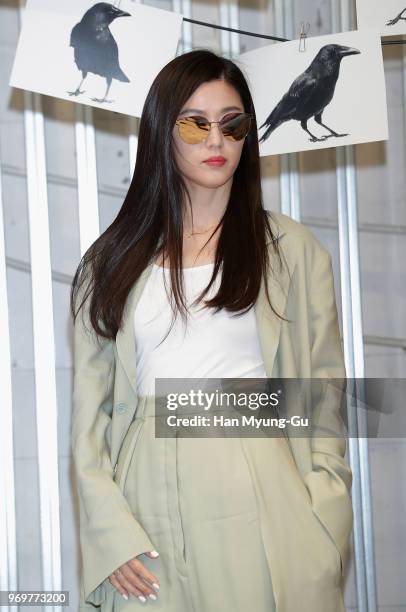 Actress Jeon Ji-Hyun, known as Gianna Jun attends the photocall for the launch of the 'Gentle Monster' on June 8, 2018 in Seoul, South Korea.