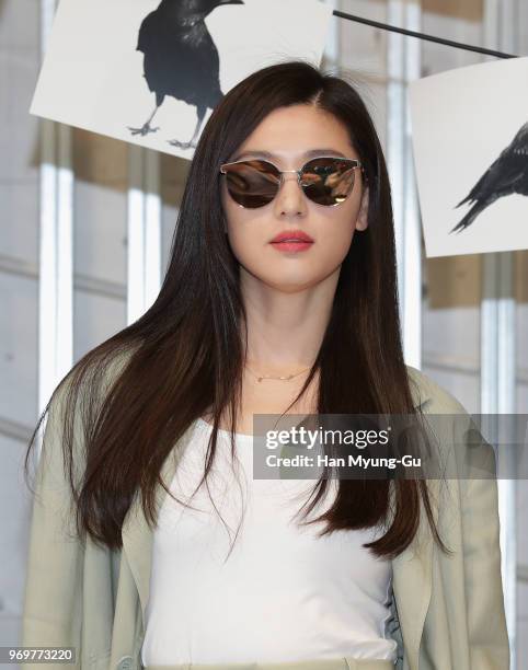 Actress Jeon Ji-Hyun, known as Gianna Jun attends the photocall for the launch of the 'Gentle Monster' on June 8, 2018 in Seoul, South Korea.