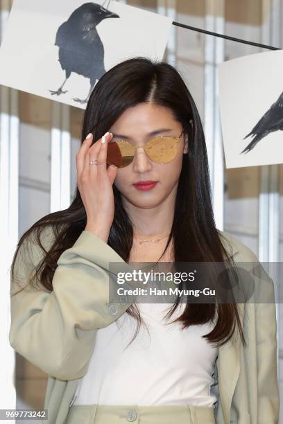 Actress Jeon Ji-Hyun, known as Gianna Jun attends the photocall for the launch of the 'Gentle Monster' on June 8, 2018 in Seoul, South Korea.