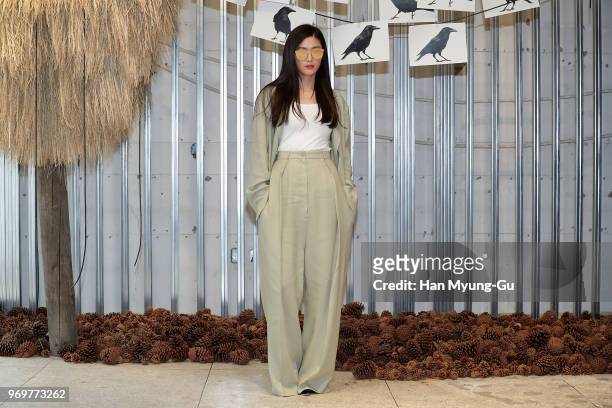 Actress Jeon Ji-Hyun, known as Gianna Jun attends the photocall for the launch of the 'Gentle Monster' on June 8, 2018 in Seoul, South Korea.