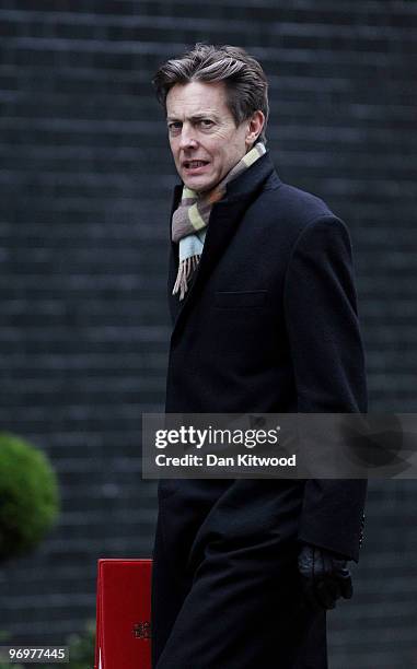 Secretary of State for Culture, Media and Sport, Ben Bradshaw arrives for the weekly cabinet meeting at Downing Street on February 23, 2010 in...