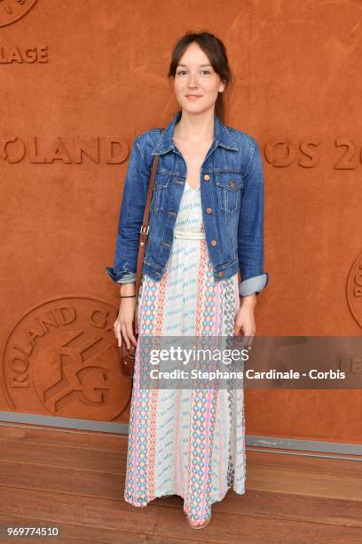 Actress Anais De Moustier attends the 2018 French Open - Day Thirteen at Roland Garros on June 8, 2018 in Paris, France.