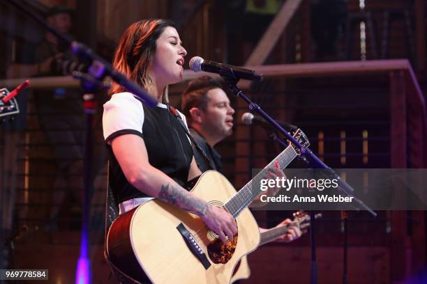 Recording artist Cassadee Pope performs onstage in the HGTV Lodge at CMA Music Fest on June 8, 2018 in Nashville, Tennessee.