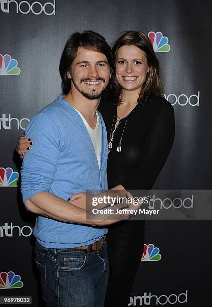 Actor Jason Ritter and Marianna Palka attend the Los Angeles premiere of "Parenthood" at Directors Guild Theatre on February 22, 2010 in West...