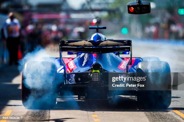 Brendon Hartley of Scuderia Toro Rosso and New Zealand during practice for the Canadian Formula One Grand Prix at Circuit Gilles Villeneuve on June...