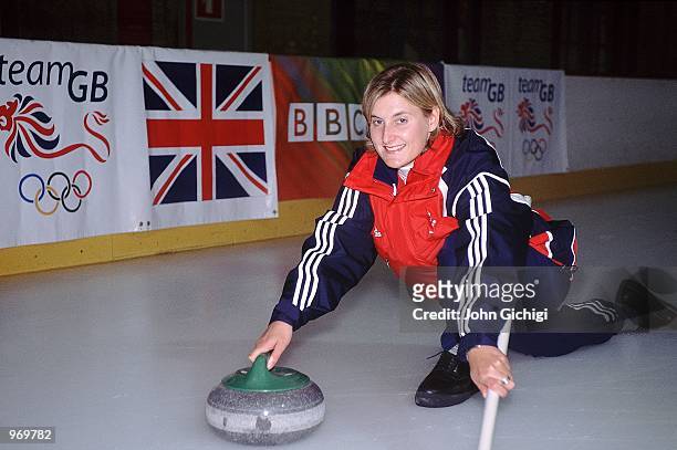 Kirsty Hay of Great Britain during the British Olympic Association and BBC Television press conference for the Salt Lake 2002 Games held at the...