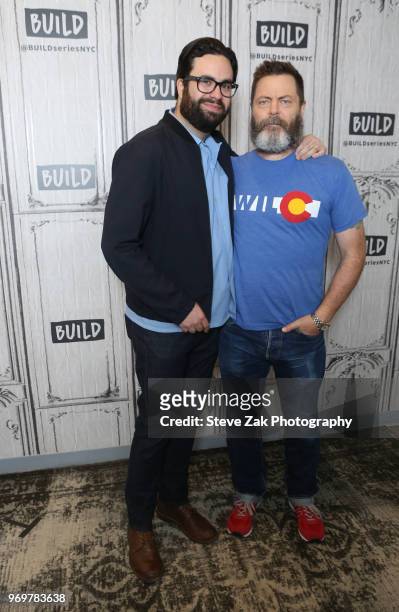 Brett Haley and Nick Offerman visit Build Series to discuss "Hearts Beat Loud" at Build Studio on June 8, 2018 in New York City.