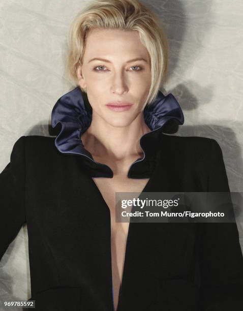 Actress Cate Blanchett is photographed for Madame Figaro on May 9, 2017 in New York City. Coat by Giorgio Armani. PUBLISHED IMAGE. CREDIT MUST READ:...
