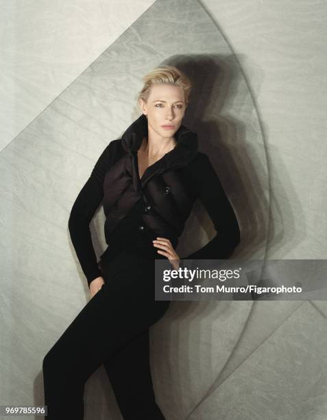 Actress Cate Blanchett is photographed for Madame Figaro on May 9, 2017 in New York City. Coat and pants by Giorgio Armani. PUBLISHED IMAGE. CREDIT...