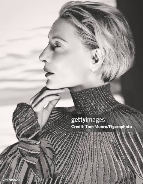 Actress Cate Blanchett is photographed for Madame Figaro on May 9, 2017 in New York City. Dress by Alexander McQueen. PUBLISHED IMAGE. CREDIT MUST...