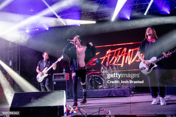 Chase Atlantic performs at the Bonnaroo Music & Art Festival on June 7, 2018 in Manchester, Tennessee.