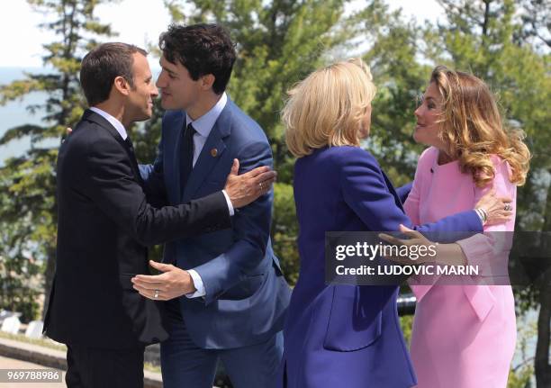 Prime Minister of Canada Justin Trudeau and his wife Sophie Gregoire Trudeau welcome French President Emmanuel Macron and his wife Brigitte Macron in...