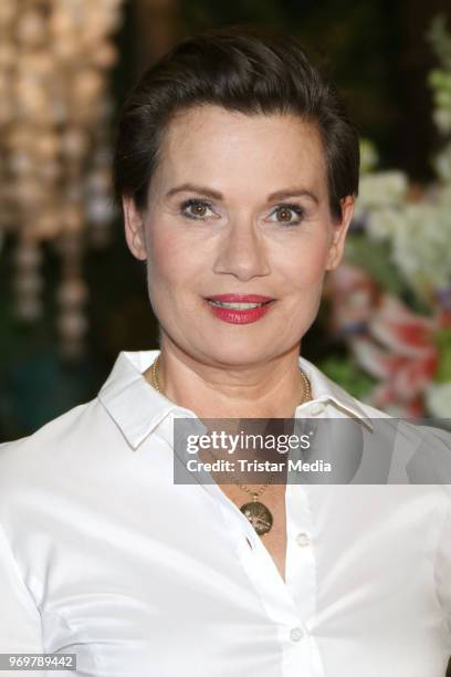Jenny Juergens back at the TV sho 'Rote Rosen' on June 7, 2018 in Hamburg, Germany.