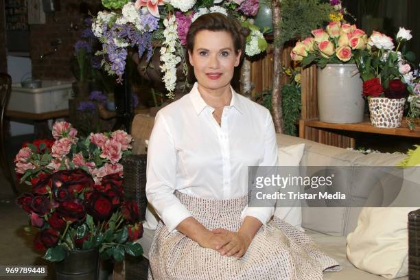 Jenny Juergens back at the TV sho 'Rote Rosen' on June 7, 2018 in Hamburg, Germany.