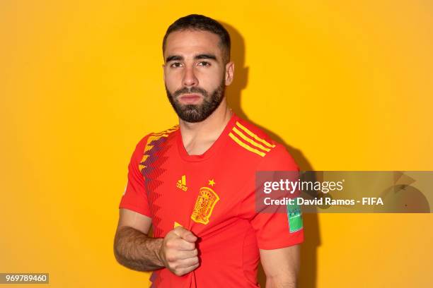 Daniel Carvajal of Spain poses during the official FIFA World Cup 2018 portrait session at FC Krasnodar Academy on June 8, 2018 in Krasnodar, Russia.