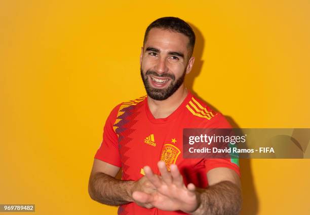 Daniel Carvajal of Spain poses during the official FIFA World Cup 2018 portrait session at FC Krasnodar Academy on June 8, 2018 in Krasnodar, Russia.