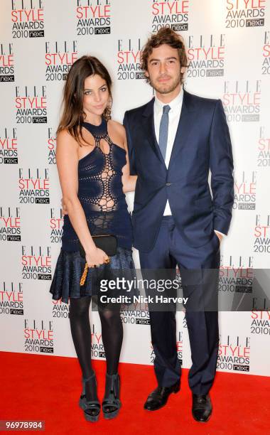 Julia Restoin-Roitfeld and Robert Konjic attend the ELLE Style Awards 2010 at Grand Connaught Rooms on February 22, 2010 in London, England.