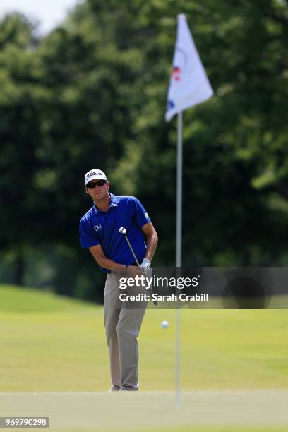 Richy Werenski plays his shot on the 16th green during the second round of the FedEx St. Jude Classic at at TPC Southwind on June 8, 2018 in Memphis,...