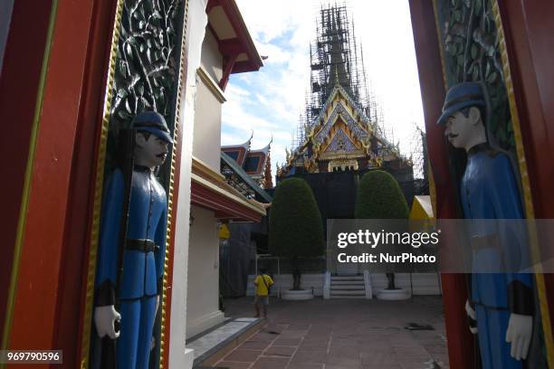 View of Wat Ratchabophit Tempel in Bangkok. On Friday, June 08 in Bangkok, Thailand.