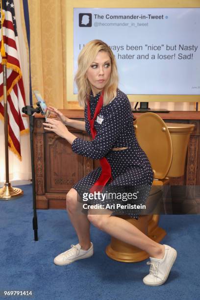 The Daily Show correspondent Desi Lydic attends Comedy Central's The Daily Show Presents: The Donald J. Trump Presidential Twitter Library in Los...