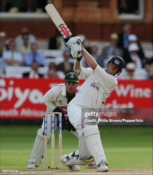 Phil Weston of Gloucestershire hits a boundary during his innings of 110 not out in the C&G Trophy Final at Lord's Cricket Ground, London, 28th...