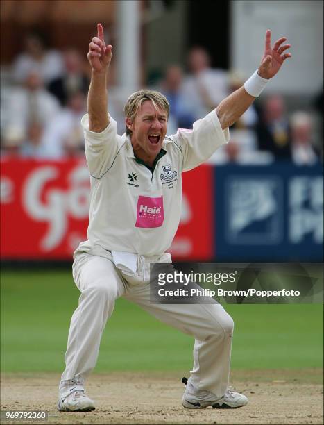 Andy Bichel of Worcestershire appeals unsuccessfully for a wicket during the C&G Trophy Final at Lord's Cricket Ground, London, 28th August 2004....