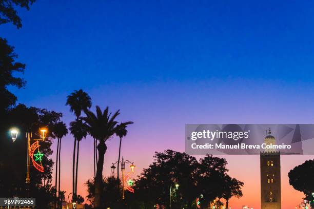 sunset in marrakech - pepernoten stock pictures, royalty-free photos & images