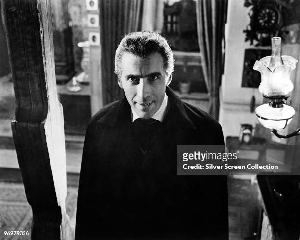 British actor Christopher Lee plays the vampiric Count in 'Dracula', 1958.