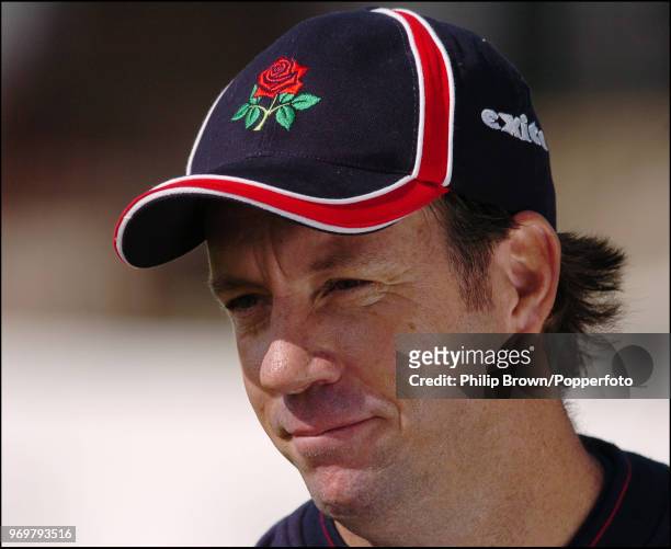 Stuart Law of Lancashire during a training session before the Frizzell County Championship between Sussex and Lancashire at Hove, 22nd April 2004.