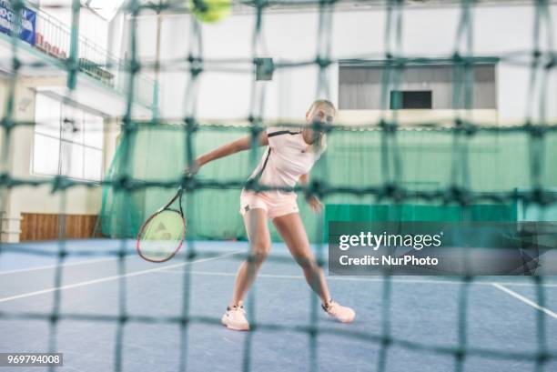 Marta Kostyuk at her training facility in Kiev, Ukraine on February 2018. Marta Kostyuk is a Ukrainian tennis player. In 2018 Kostyuk became the...