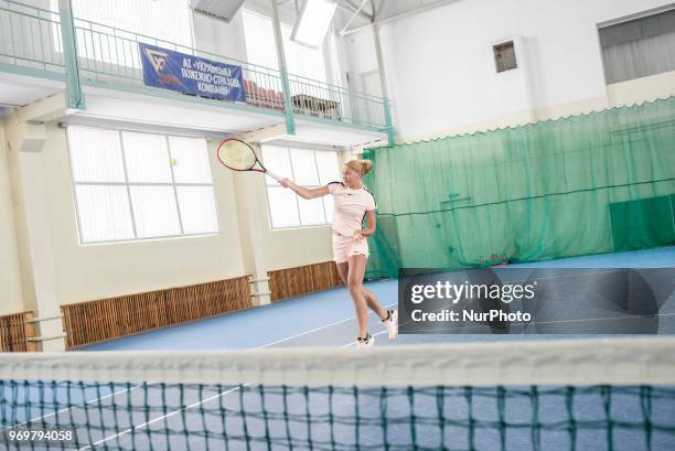 Marta Kostyuk at her training facility in Kiev, Ukraine on February 2018. Marta Kostyuk is a Ukrainian tennis player. In 2018 Kostyuk became the...