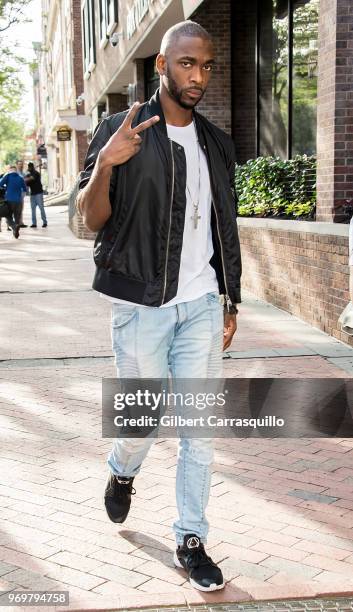 Actor, stand-up comedian Jay Pharoah is seen arriving to FOX 29 Studios on June 8, 2018 in Philadelphia, Pennsylvania.