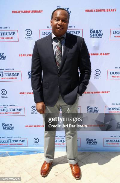 The Daily Show correspondent Roy Wood Jr. Arrives at Comedy Central's The Daily Show Presents: The Donald J. Trump Presidential Twitter Library in...