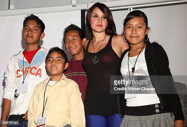 Singer Dulce Maria attends the Save The Children "Tecnologia Si" competition at Google Mexico Office on February 10, 2010 in Mexico City, Mexico.