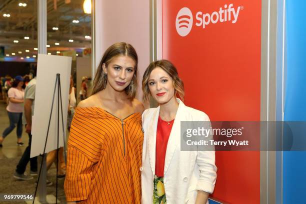 Kassi Ashton and Jillian Jacqueline attend the Spotify's Music Streaming Lounge at Music City Convention Center on June 8, 2018 in Nashville,...